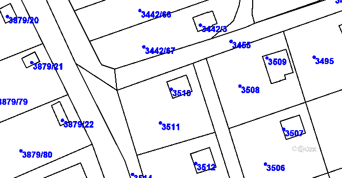 Parcela st. 3510 v KÚ Střekov, Katastrální mapa