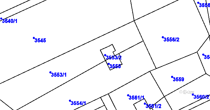 Parcela st. 3553/2 v KÚ Střekov, Katastrální mapa