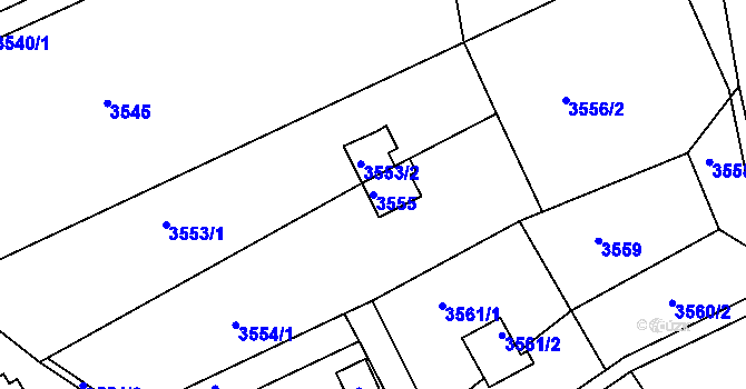 Parcela st. 3555 v KÚ Střekov, Katastrální mapa