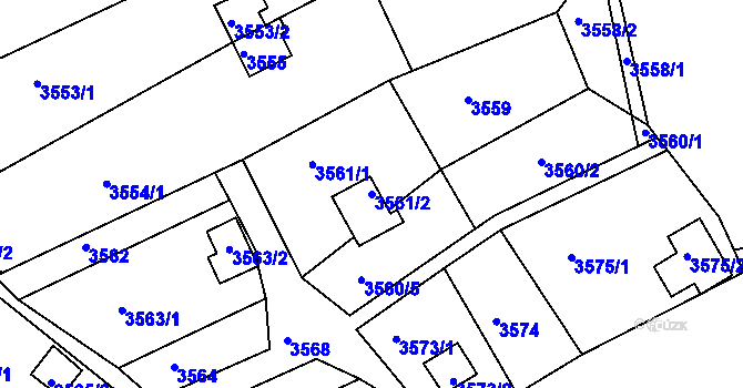Parcela st. 3561/2 v KÚ Střekov, Katastrální mapa