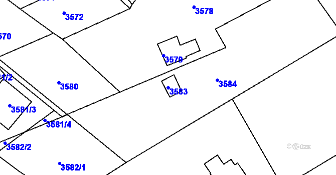 Parcela st. 3583 v KÚ Střekov, Katastrální mapa