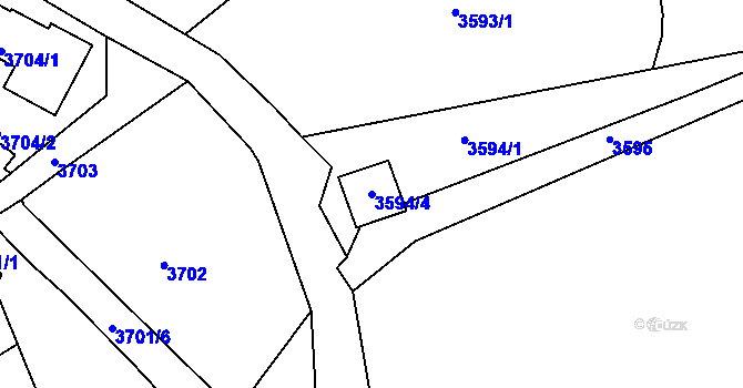 Parcela st. 3594/4 v KÚ Střekov, Katastrální mapa
