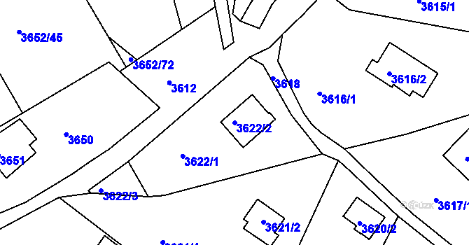Parcela st. 3622/2 v KÚ Střekov, Katastrální mapa
