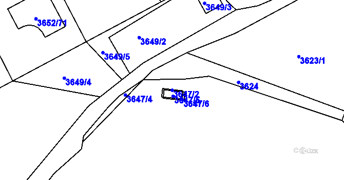 Parcela st. 3647/2 v KÚ Střekov, Katastrální mapa