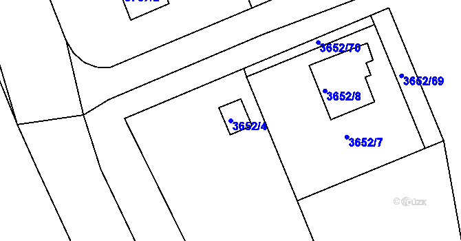Parcela st. 3652/4 v KÚ Střekov, Katastrální mapa