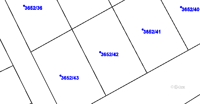Parcela st. 3652/42 v KÚ Střekov, Katastrální mapa