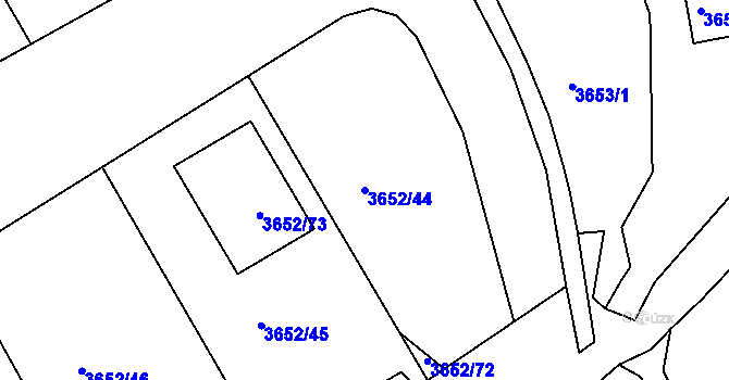 Parcela st. 3652/44 v KÚ Střekov, Katastrální mapa