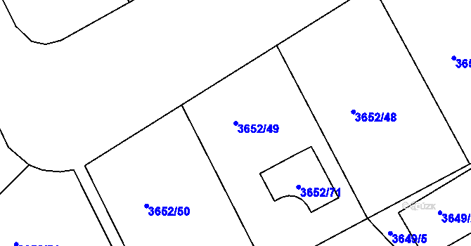 Parcela st. 3652/49 v KÚ Střekov, Katastrální mapa