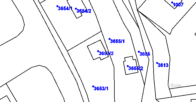 Parcela st. 3653/2 v KÚ Střekov, Katastrální mapa