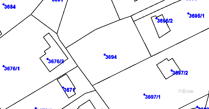 Parcela st. 3694 v KÚ Střekov, Katastrální mapa