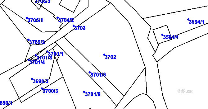 Parcela st. 3702 v KÚ Střekov, Katastrální mapa