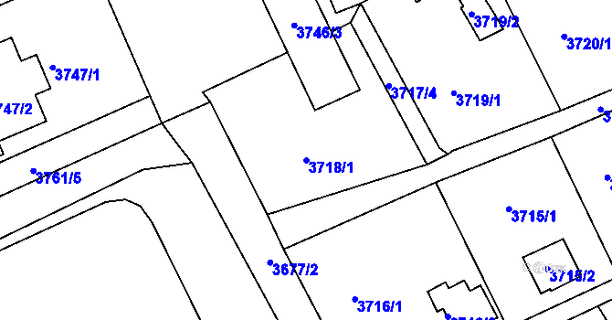 Parcela st. 3718/1 v KÚ Střekov, Katastrální mapa