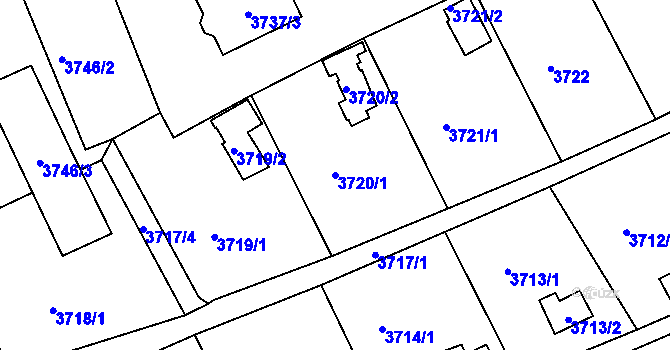 Parcela st. 3720/1 v KÚ Střekov, Katastrální mapa