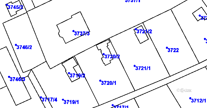 Parcela st. 3720/2 v KÚ Střekov, Katastrální mapa