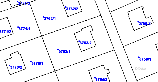 Parcela st. 3763/2 v KÚ Střekov, Katastrální mapa