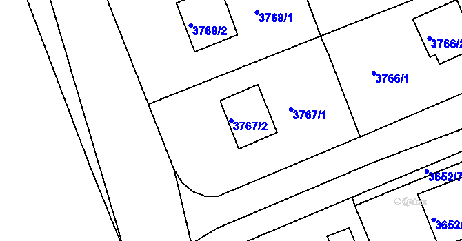 Parcela st. 3767/2 v KÚ Střekov, Katastrální mapa