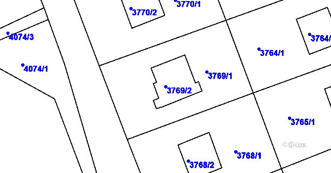 Parcela st. 3769/2 v KÚ Střekov, Katastrální mapa