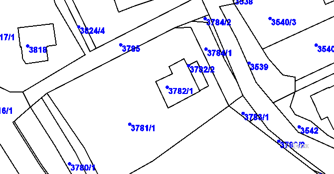 Parcela st. 3782/1 v KÚ Střekov, Katastrální mapa