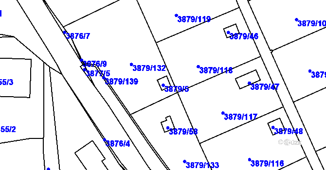 Parcela st. 3879/5 v KÚ Střekov, Katastrální mapa