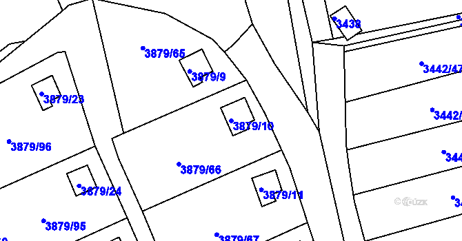 Parcela st. 3879/10 v KÚ Střekov, Katastrální mapa
