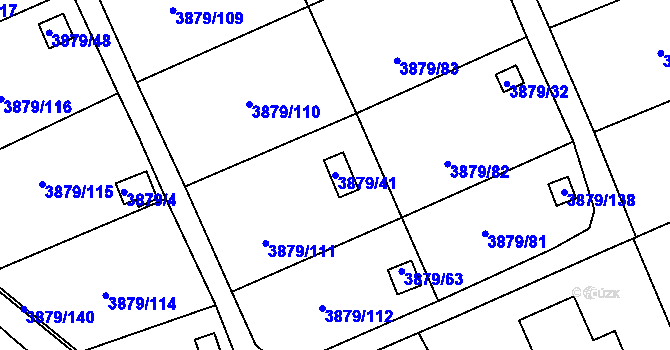 Parcela st. 3879/41 v KÚ Střekov, Katastrální mapa