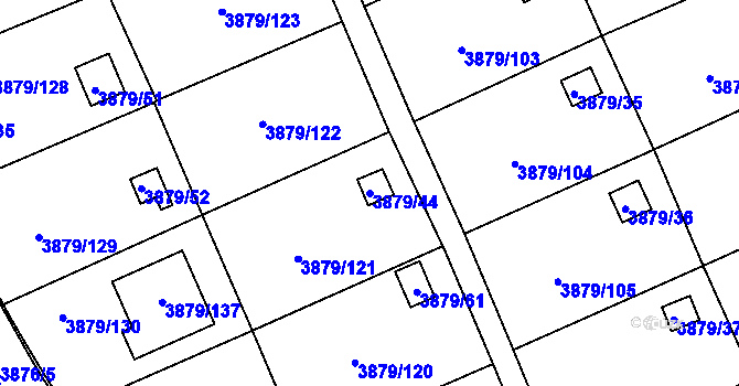 Parcela st. 3879/44 v KÚ Střekov, Katastrální mapa