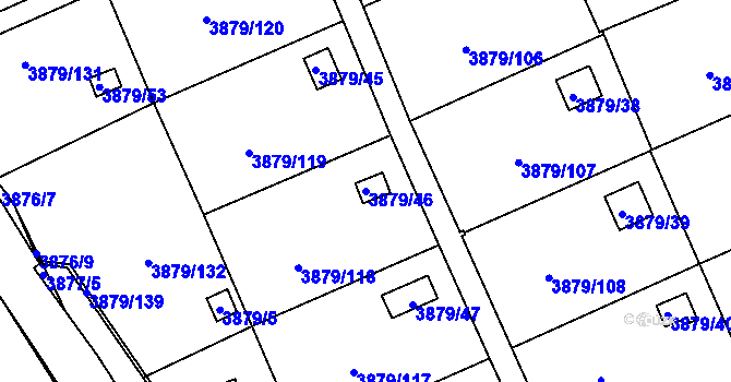 Parcela st. 3879/46 v KÚ Střekov, Katastrální mapa
