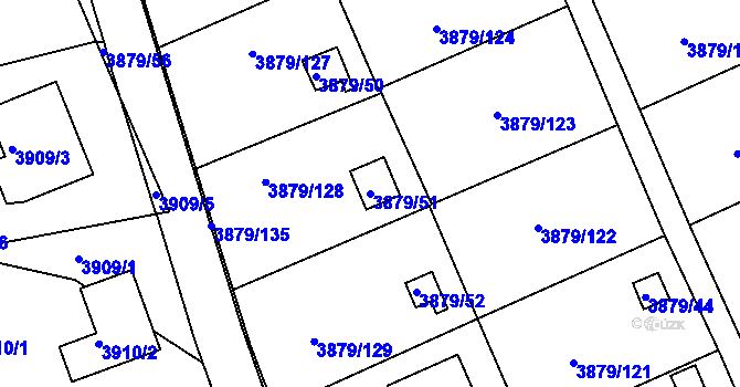 Parcela st. 3879/51 v KÚ Střekov, Katastrální mapa