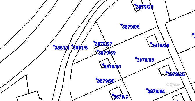 Parcela st. 3879/59 v KÚ Střekov, Katastrální mapa