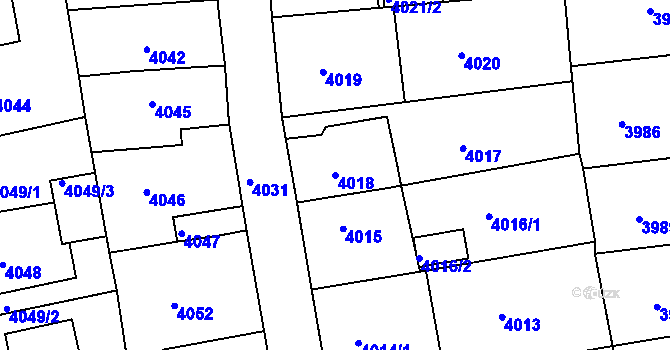 Parcela st. 4018 v KÚ Střekov, Katastrální mapa