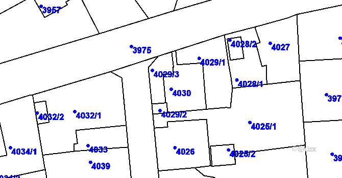 Parcela st. 4030 v KÚ Střekov, Katastrální mapa