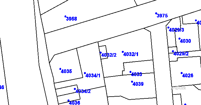 Parcela st. 4032/2 v KÚ Střekov, Katastrální mapa