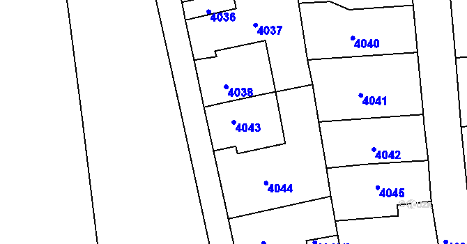 Parcela st. 4043 v KÚ Střekov, Katastrální mapa
