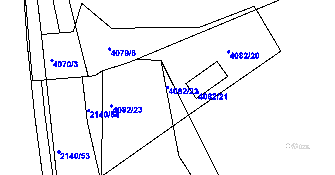 Parcela st. 4082/22 v KÚ Střekov, Katastrální mapa