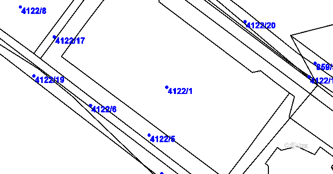 Parcela st. 4122/1 v KÚ Střekov, Katastrální mapa