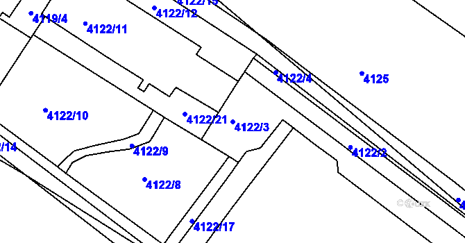 Parcela st. 4122/3 v KÚ Střekov, Katastrální mapa