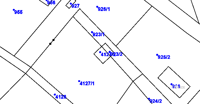 Parcela st. 4127/2 v KÚ Střekov, Katastrální mapa
