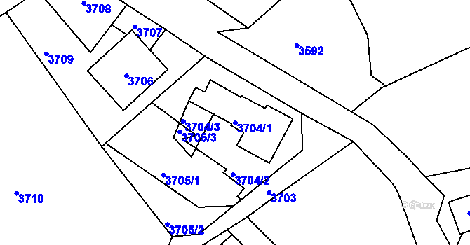 Parcela st. 3704/1 v KÚ Střekov, Katastrální mapa