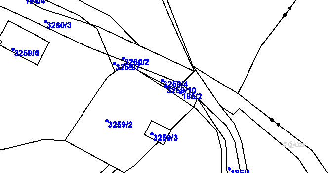 Parcela st. 3259/10 v KÚ Střekov, Katastrální mapa