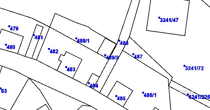 Parcela st. 489/2 v KÚ Střekov, Katastrální mapa