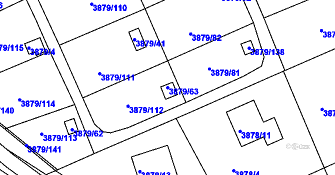 Parcela st. 3879/63 v KÚ Střekov, Katastrální mapa