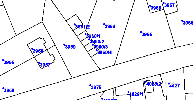 Parcela st. 3960/4 v KÚ Střekov, Katastrální mapa