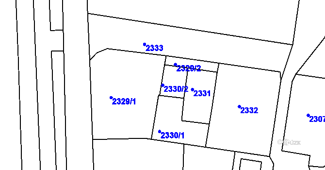 Parcela st. 2330/2 v KÚ Střekov, Katastrální mapa
