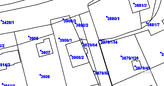 Parcela st. 3879/64 v KÚ Střekov, Katastrální mapa