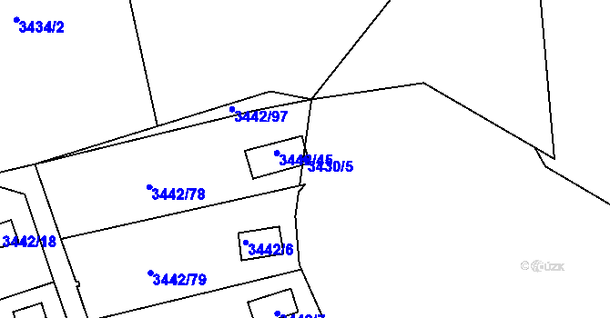 Parcela st. 3430/5 v KÚ Střekov, Katastrální mapa