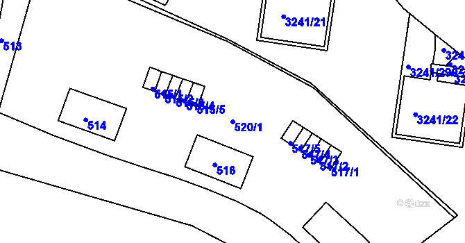 Parcela st. 520/1 v KÚ Střekov, Katastrální mapa