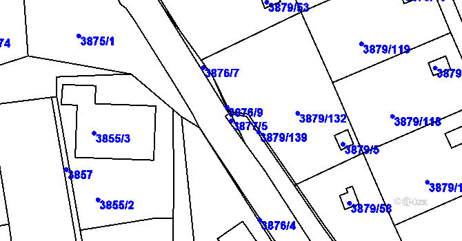 Parcela st. 3877/5 v KÚ Střekov, Katastrální mapa