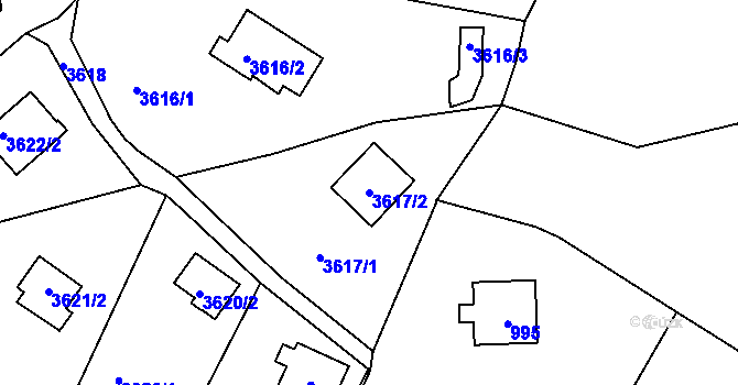 Parcela st. 3617/2 v KÚ Střekov, Katastrální mapa