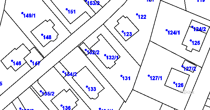 Parcela st. 132/1 v KÚ Střekov, Katastrální mapa