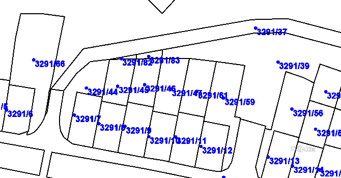 Parcela st. 3291/47 v KÚ Střekov, Katastrální mapa